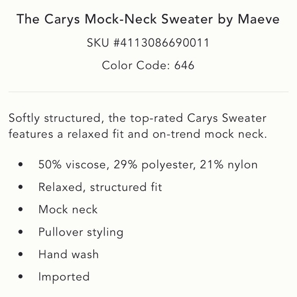 Anthropologie x Maeve Cary’s Mock Neck Sweater Size XXS NWOT - Picture 4 of 14